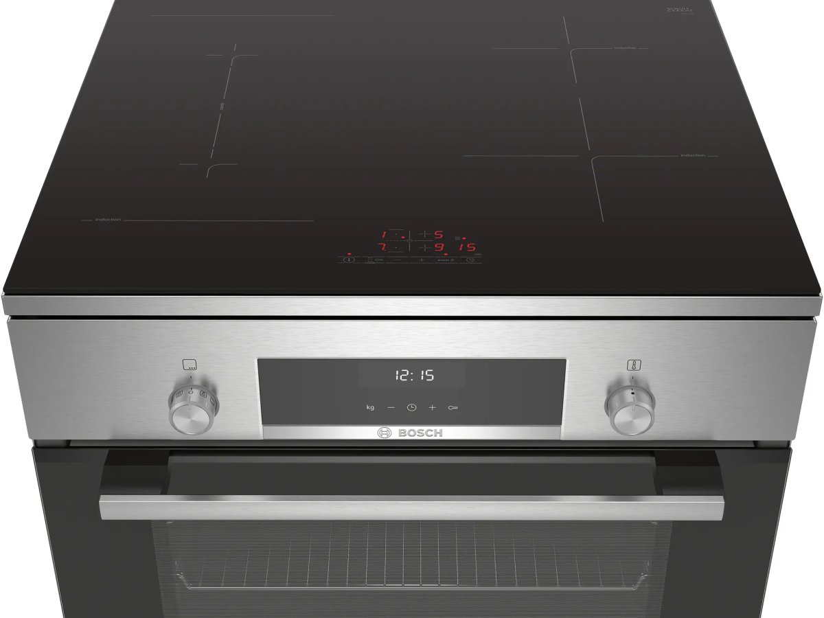 Bosch Serie 6 HLS59D351 fornuis Vrijstaand fornuis Electrisch Inductiekookplaat zones Roestvrijstaal A Showroommodel EWO98SR - Afbeelding 4