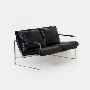 Bankje van Preben Fabricius voor Walter Knoll, 1990s – Zwart Leer