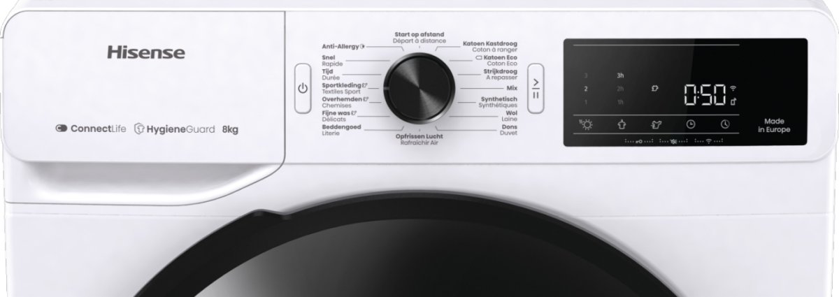 Hisense DH3V800UW/BLX wasdroger Vrijstaand Voorbelading 8 kg Wit - Afbeelding 7