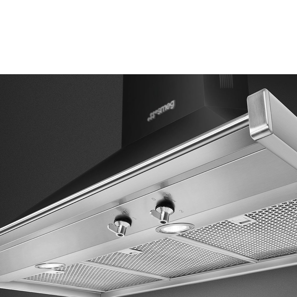 Smeg KD90HNE afzuigkap Muurmontage Zwart, Roestvrijstaal 815 m³/uur A+ - Afbeelding 5