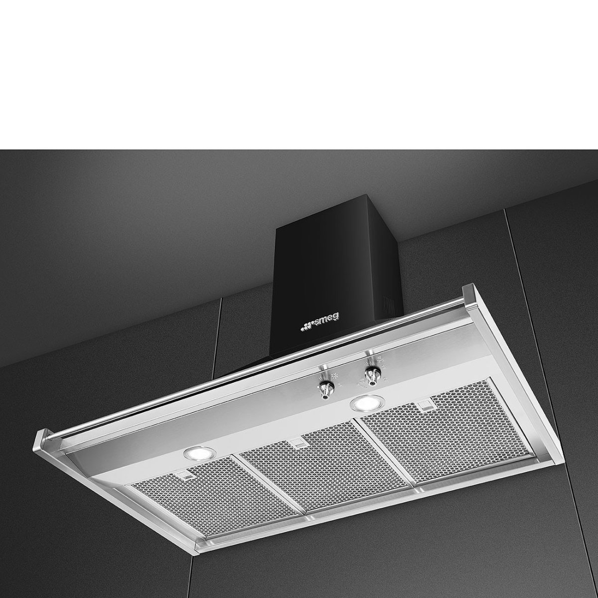 Smeg KD90HNE afzuigkap Muurmontage Zwart, Roestvrijstaal 815 m³/uur A+ - Afbeelding 4
