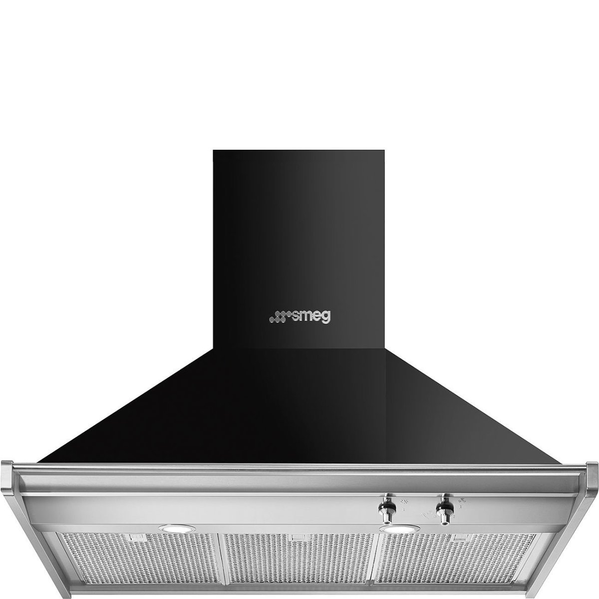 Smeg KD90HNE afzuigkap Muurmontage Zwart, Roestvrijstaal 815 m³/uur A+
