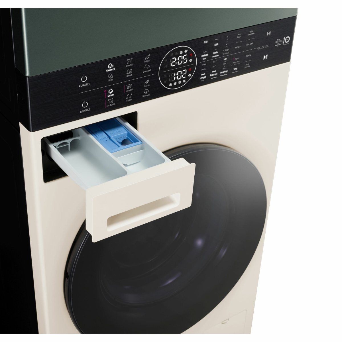 LG WT1210EGF Was-droogcombinatie Vrijstaand Voorbelading Groen, Wit A - Afbeelding 5