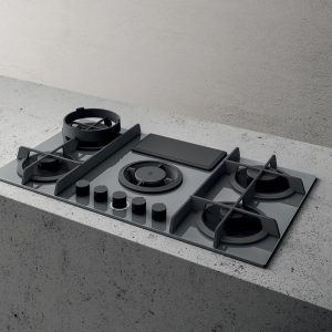 Elica NIKOLATESLA FLAME GR/A/83 Grijs Ingebouwd 88 cm Gaskookplaat 4 zone(s) PRF0147742A