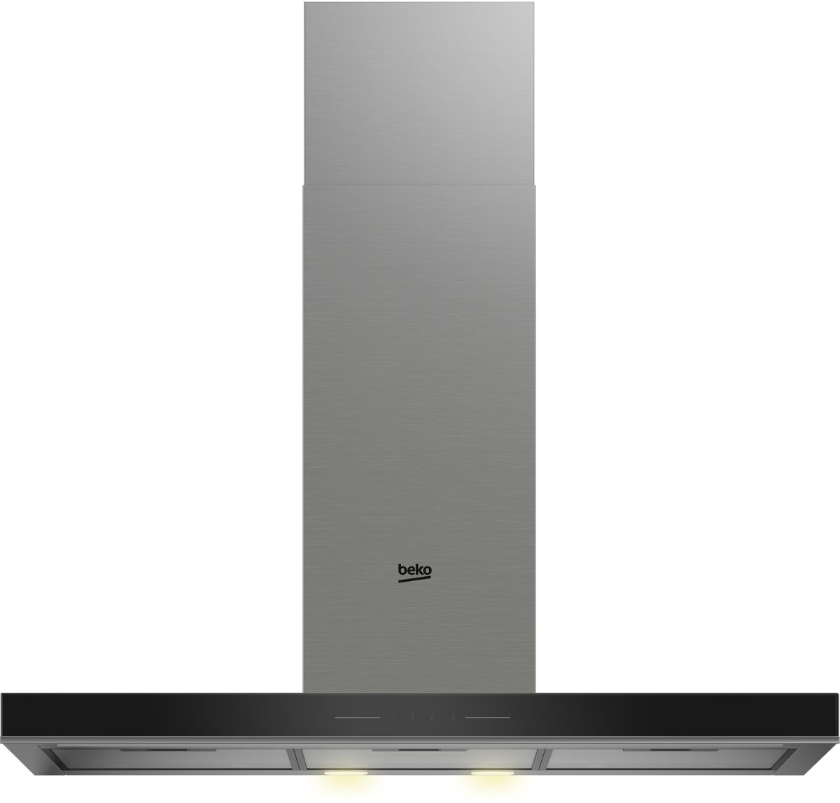 Beko BHCB93640BH afzuigkap Muurmontage Zwart, Roestvrijstaal 645 m³/uur