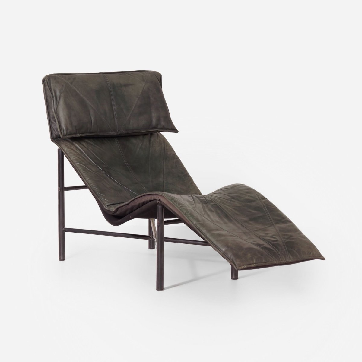 Chaise Longue SKYE van T. Bjorklund Voor Ikea, 1980s – Groen Leer