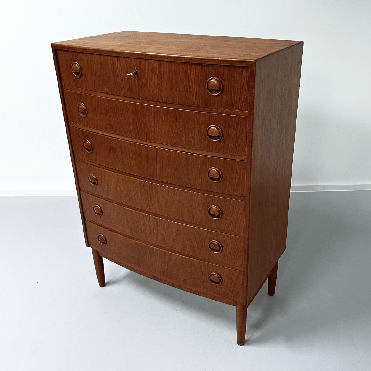Deense Gebogen Ladekast, 1960s | Teakhout (2e) - Afbeelding 4