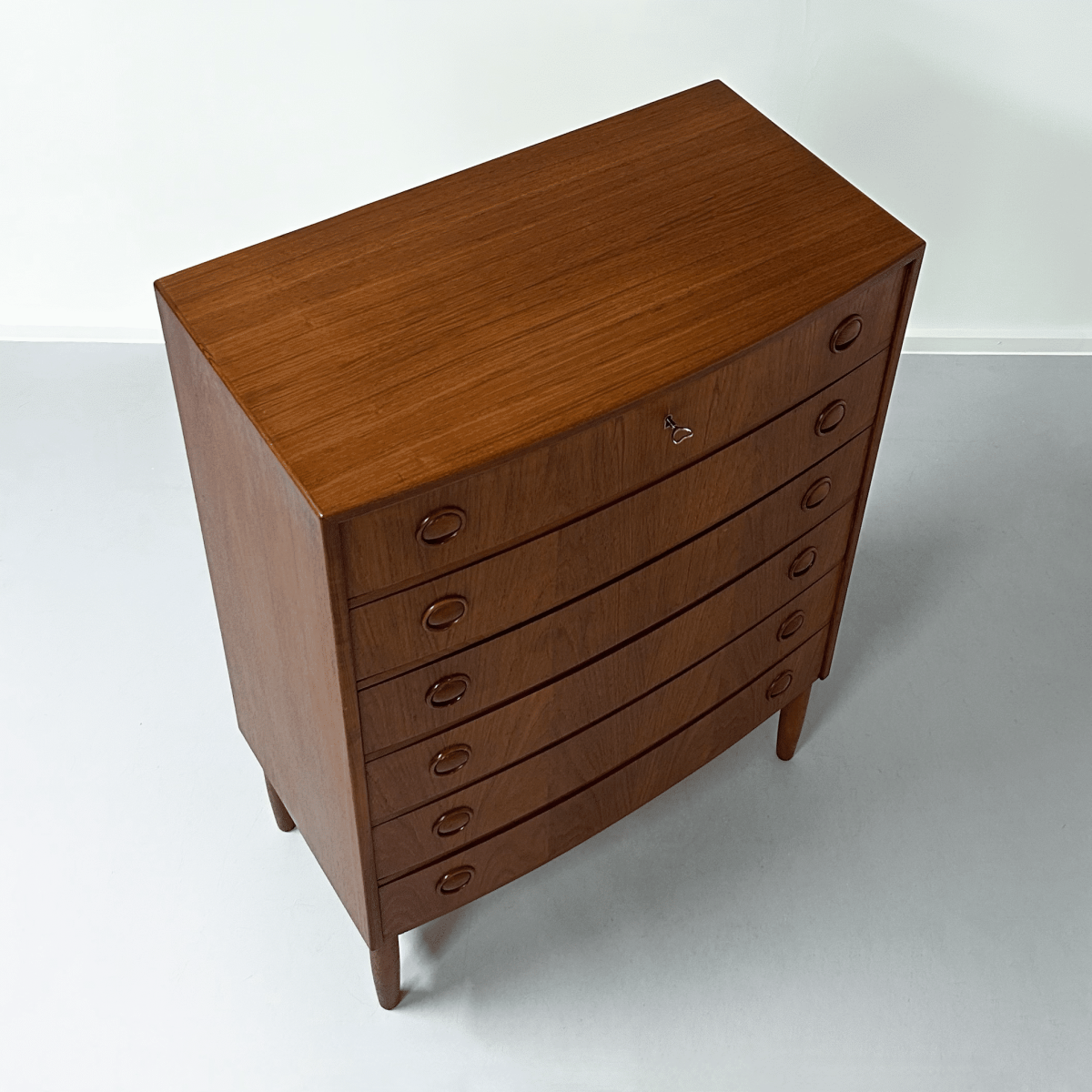 Deense Gebogen Ladekast, 1960s | Teakhout (2e) - Afbeelding 8
