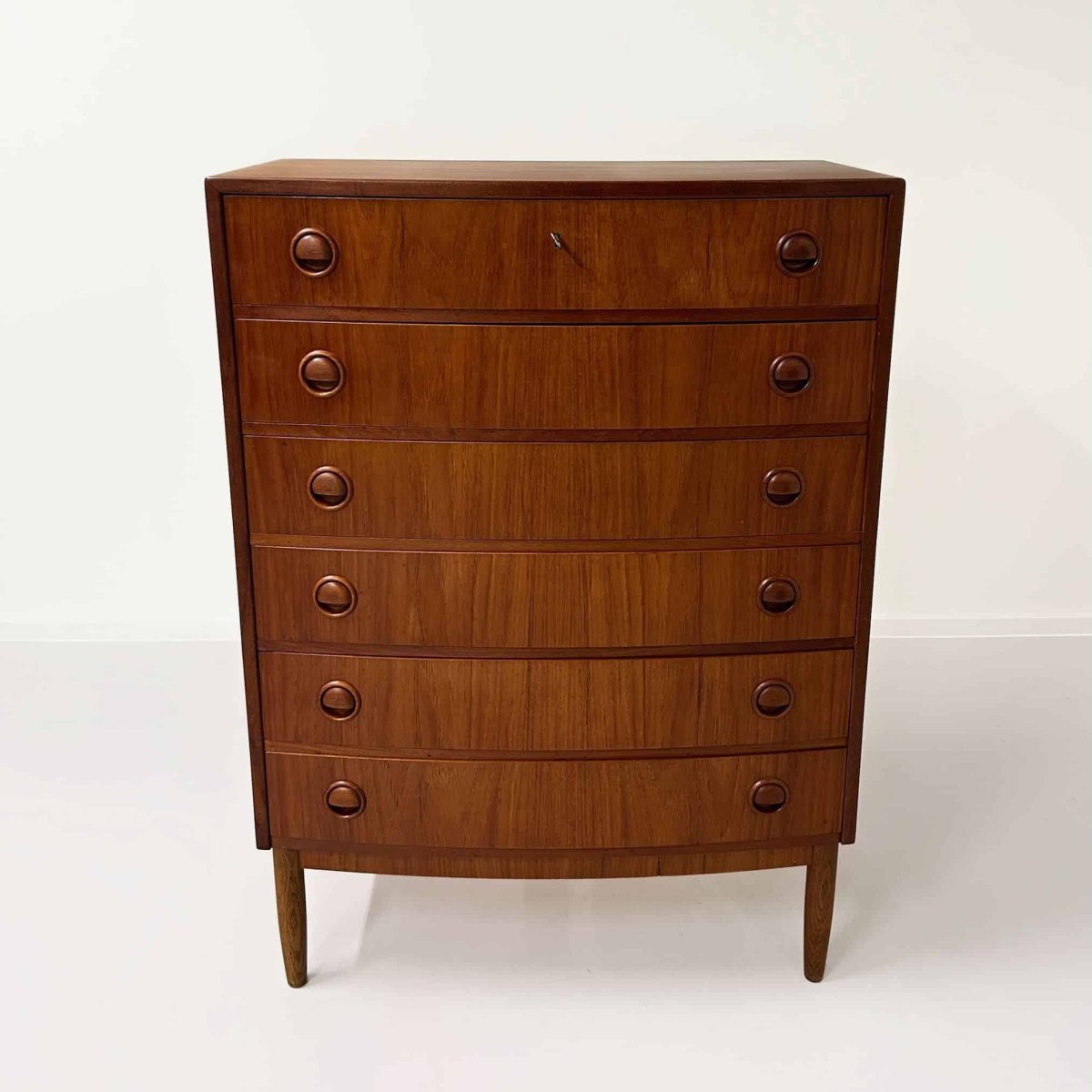 Deense Gebogen Ladekast, 1960s | Teakhout - Afbeelding 3