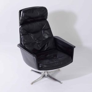 Sedia Fauteuil van Horst Brüning voor Cor, 1960s – Zwart Leder