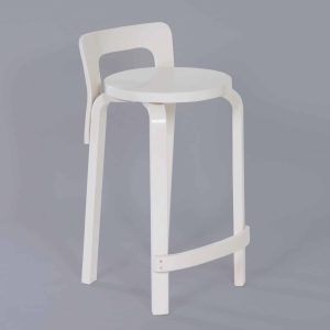 Witte Alvar Aalto Kruk – Hoge Model k65 voor Artek, 1970s